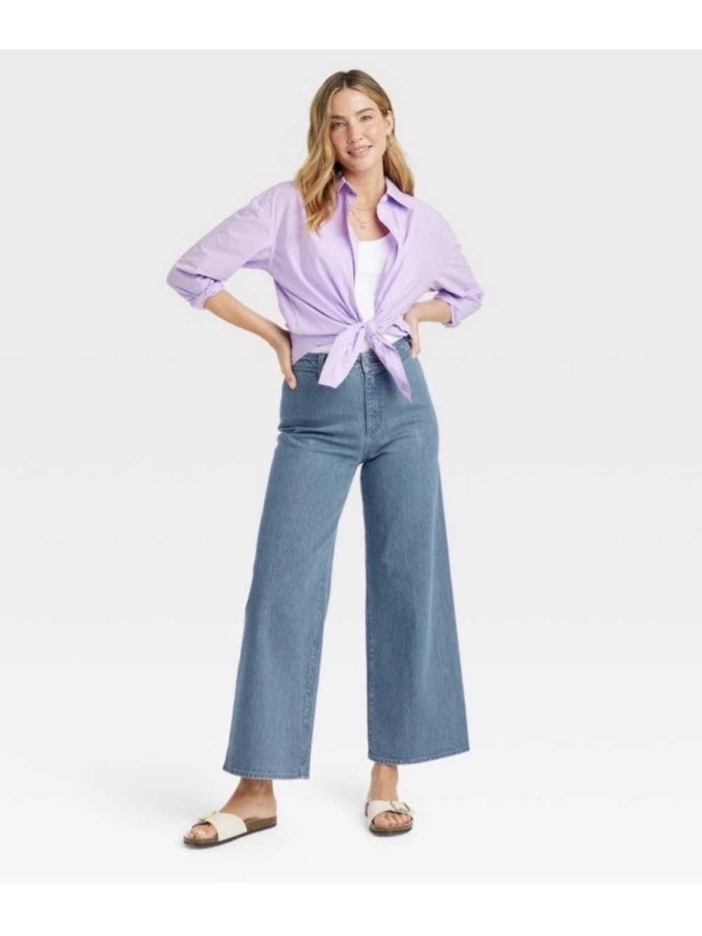 Women's High-Rise Sailor
Wide Leg Ankle Jeans - Universal Thread™ Gray Wash
16